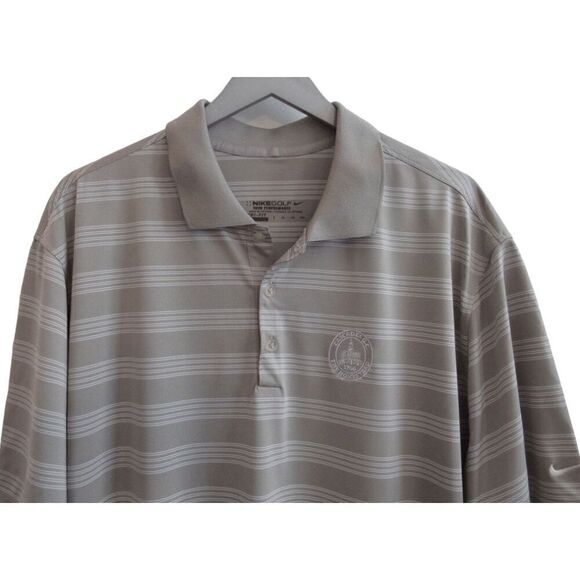 Nike Golf Tour Performance Dri-Fit Gray & White Stripe Shirt Sz 2XL - Picture 2 of 5